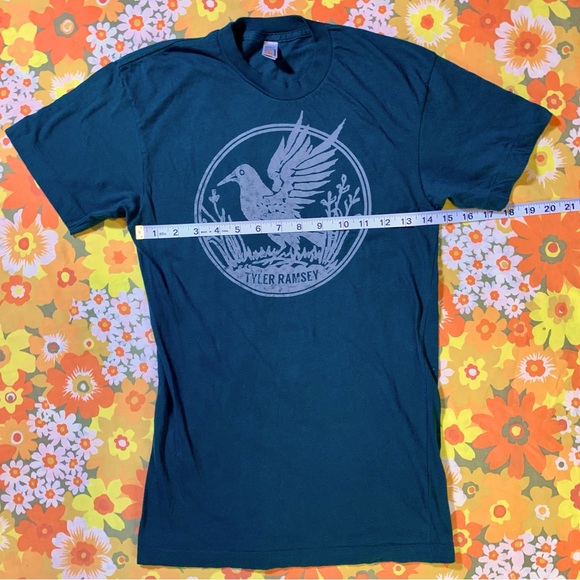 Tyler Ramsey Teal Blackbird Band Tee American Apparel Summer Shirt Women’s Small - Picture 7 of 16
